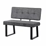 B&D home Sitzbank Sigfrid - Eckbank Esszimmer Mit Lehne, Sitzbank Flur, Pflegeleichter Bezug aus Webstoff Anthrazit, Kaltschaum-Polsterung, Für Esszimmer, Küche & Flur, 100 cm