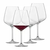 SCHOTT ZWIESEL Burgunder Rotweinglas Tulip 4er Set, bauchige Burgundergläser für Rotwein aus Tritan Kristallglas, spülmaschinenfest, 123608