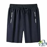 INLANDSIS ICY Shorts für Senioren ab 50, Airyflex Iced Active Ice Silk Kühl-Shorts, ultra-dehnbar, schnelltrocknend, atmungsaktiv, blau, S