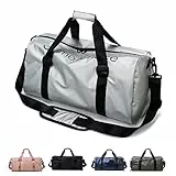 Sporttaschen für Damen und Herren, Reisetasche und Handtaschen - mit Schuhfach und Nassfach - Travel Bag für Sport, Fitnessstudio, Duffle Bag für Wochenendreisen (Sliber)