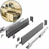 GTV Schubladensystem AXIS PRO I Schubkastengarnitur mit Vollauszug und integriete Dämpfung I Anthrazit I Belastbarkeit bis 40 kg I Soft-Close I Den freien Zugang I Breite: 500 mm I Höhe: 86 mm