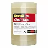 Scotch Transparentes Klebeband 508-8 Rollen - 19mm x 66m - Durchsichtiges Allzweckband für Schule, Heim und Büro
