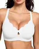 Gailife BHs für Damen, ohne Bügel, Jelly-BHs, gewellt, drahtlos, nahtlos, volle Abdeckung, Bralettes für jeden Tag, Weiss/opulenter Garten, XX-Large