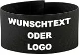 Unbekannt größenverstellbare Armbinde mit Klett (6 cm Höhe) (Farbe schwarz) bedruckt mit IHREM INDIVIDUELLEM TEXT