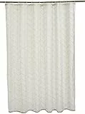 Amazon Basics Schimmelresistenter Duschvorhang mit Haken, 183 x 183 cm, natürliches Fischgrätenmuster