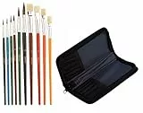 Idena 626052 Schulmalpinsel-Set 10 teilig (Pinsel + Tasche)