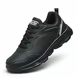 SYLUOQP Damen Schuhe, Wasserdichte, rutschfeste Arbeitsschuhe, Schwarz, 38 EU