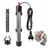 FEDOUR 50W 15-50L Aquarium Heizung, Verdicktes Quarzglas Aquarienheizer, Temperatur Einstellbare Aquarium Heizer Mit Saugnäpfen/Thermostat