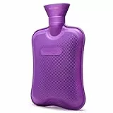 HomeTop Hochwertige klassische Gummi-Wärmflasche (2 Litern, Lila)