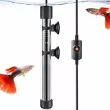 FEDOUR Eingedicktes Glas Aquarium Heizung: 200W Leistungsstarke Aquarium Heizstab mit Controller, Einstellbar Aquariumheizer für Meerwasser/Frischwasser, für 70-180L Aquarium, Schildkrötenbecken