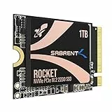 SABRENT 2230 M.2 NVMe Gen 4 1TB, Interne SSD 4750 MB/s Lesen, PCIe 4.0 X4, Internes Solid State Drive, kompatibel mit Steam Deck, Surface pro, PCs, NUCs und Laptops [SB-2130-1TB]