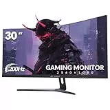 CRUA 30 Zoll Curved Ultrawide Gaming Monitor, WFHD(2560x1080P), 200Hz, 1ms, 1500R, VA, HDR 10, 2xHDMI (180Hz or 144Hz), DP (200Hz), AdaptiveSync, DCI-P3 90%, SRGB100%, VESA 75x75mm, Augenpflege