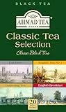 Ahmad Tea - Classic Selection - Schwarztee Sortiment - Earl Grey, English Tea No 1, Darjeeling, English Breakfast - Einzeln Verpackte, Aromaversiegelte Teebeutel mit 2g Tee pro Portion - 20 Teebeutel