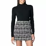 The Drop Maura Long Sleeve Mock Neck Sweater Pullover, Schwarz, S