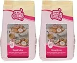 FunCakes Mix für Royal Icing, einfach zu verwenden, zum Dekorieren von Kuchen und Keksen, schöne Glasur, nur Wasser hinzufügen, Halal., 450 g (Packung mit 2)