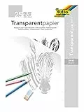 folia 8050/25 - Transparentpapier Block, DIN A3, 80 g/qm, 25 Blatt, weiß transparent, zum Abpausen, Zeichnen und Skizzieren