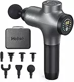 Mebak 3 Massagepistole Massage Gun Muskel Massagegerät 3200U/min 12MM Amplitude Elektrisches Handmassagegerät Faszien Tiefengewebe Tragbares für Nacken Rücken Körper mit 7 Köpfen 5 Stufen 2600mAh Akku