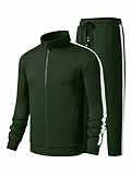 JMIERR Herren Traingsanzug Set Grün Streatwear 2-Teiliger Jogginganzug Full Zip Sportanzug Männer Freizeit Tracksuit XXL
