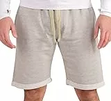 Gennadi Hoppe Herren Shorts Männer Gym Bermuda Kurze Hose Sporthose Jungen Sommer Sportshorts Freizeithose Baumwolle weich bequem leicht lässig luftig modern sportlich praktisch hellgrau H8189 2XL