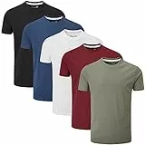 Charles Wilson 5er Packung Einfarbige T-Shirts mit Rundhalsausschnitt (Large, Essentials Type 22)
