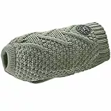 Hunter Hundepullover MALMÖ, Farbe: Khaki, klassisches Zopfstrick-Muster, wärmend & bequem, elastisch für optimalen Sitz, reflektierend für mehr Sichtbarkeit, waschbar bei 30°C, Größe: 30