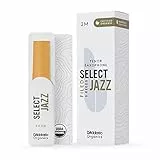 D'Addario Organisch Select Jazz Filed Tenor Saxophon-Stimmzungen - Saxophonrohre - Das erste und einzige Bio-Schilfrohr - 2 Mittel, 5 Packung