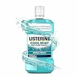 LISTERINE Cool Mint 500 ml, antibakterielle Mundspülung mit ätherischen Ölen und Minzgeschmack, Mundwasser bekämpft wirksam Bakterien im Mundraum, optimale Ergänzung zur täglichen Zahnpflege