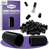 Filzada® 60x Gummikappen/Gewindeschutzkappen D10mm - Flexible Gummikappen - Schutzkappen Für Schrauben - Gummikappe zum Gewindeschutz - Endkappen für Rohre - Schrumpfkappen - Gummi Endkappe