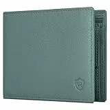 VON HEESEN Leder Geldbörse RFID Schutz I Echtleder Geldbeutel für Damen & Herren I Portemonnaie Brieftasche Wallet Portmonee (Türkis)