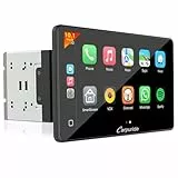 Carpuride YT101S Doppel-DIN-Autoradio – Kabelloses CarPlay und Android Auto mit Rückfahrkamera, 10,1-Zoll-HD-Touchscreen, GPS-Navigation, Mirror Link, Bluetooth-Musik, USB, FM, SWC
