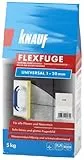 Knauf Flexfuge Universal 5 kg Weiß, universell einsetzbar für ein besonders glattes Fugenbild auf Wand & Boden im Innen- & Außenbereich, schnellhärtender Fugenmörtel auf Zementbasis
