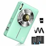 Digitalkamera 44MP Fotokamera FHD 1080P Fotoapparat mit 32G Karte 16X Digitalzoom Digital Kamera mit Batterie Tragbare Einfache Digitalkamera für Kinder Student Teenager Anfänger Senioren (Grün)