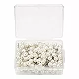 Akozon Karte Reißnägel Markierung Push Pins 200 stücke Runde Ball Kunststoff Pushpin Thumbtack Pins Dekorative Karte Tacks Push Pins DIY Werkzeug(Weiß)