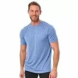100% Merino T-Shirt Herren Kurzarm - Sport Shirt Männer Wolle, Merino Unterwäsche Herren (Groß, Woodland Grey Blue)
