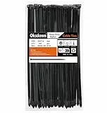 Oksdown Kabelbinder Schwarz 250mm × 7,6mm 100 Stück UV Beständig Nylon mit 55 kg Zugfestigkeit Extra Stark Groß Kunststoff Selbstsichernder Kabelbinder für Industrie, Gartenbau, Kabelindustrie