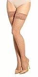 Glamory Damen Weites Bein Strumpfhose Mesh 50352, Einfarbig, Gr. X-Large (Herstellergröße: XL-(48-50)), Braun (Make Up)