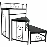 dobar® Metall-Blumentreppe mit 3 Ebenen Pflanzenregal aus pulverbeschichtetem Stahl Blumenständer mit großzügigen Ablageflächen Blumenregal für Innen- und Außenbereich 60 x 30 x 65 cm Anthrazit