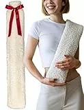 Kuschel Wärmflasche mit Bezug aus extra weicher Bio-Baumwolle Made in Germany - Wärmeflasche Flauschig Hot Water Bottle lange warm zur Schmerzlinderung - easy and green® (2,5 L Lang)