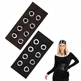 Lusofie 2pcs Gestrickte Stirnband Damen Mit Hohlen Metallösen Elastisches Haarbänder Frauen Y2k Punk Grunge Stretch Haarband Dehnbares Lässiges Haar Accessoires Zum Trainieren Yoga Und Laufen