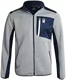 Spyder Herrenjacke, durchgehender Reißverschluss, weiche Encore-Fleece-Jacken für Herren, leichte Herrenjacken mit Brusttaschen (S-XL), Zinn, Medium