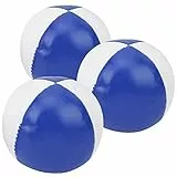 Cocoarm 3-teiliges Jonglierball-Set aus PU-Leder, Tragbare Übungsbälle für Freizeit und Leistung Im Innenbereich, Perfekt für Alle Fähigkeitsstufen (Blau Weiß)