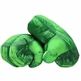 UrMsun Superhelden-Handschuhe für Kinder, Cosplay, Kostüme, Faust, große weiche Plüsch-Heldenfaust, Cosplay, Halloween, Rollenspiel, Geschenk für Geburtstag, Weihnachten für Jungen, Kinder (grün)