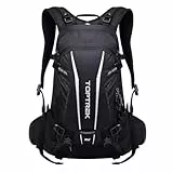 toptrek Fahrradrucksack Wasserdicht 20L,Ultraleicht Rucksack für Damen & Herren,Fahrrad Rucksack mit Regenschutz und Helmabdeckung,Rucksäcke Mountainike MTB(Schwarz)