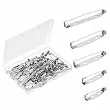 50 Stück Broschennadeln, Anstecknadel 5 Größen Anstecker Pin Silber Sicherheitsnadeln Metall Pins Sichere Verschlussspange Für Schmuck- Und Handarbeiten Broschennadel Sicherheitsnadel
