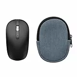 kwmobile Maus Tasche kompatibel mit HP Z3700 / Anmck M1P / AE Wish ANEWISH/cimetech TM013 Hülle - Case für Bluetooth Maus aus robustem Cord und Neopren Stoff - Vintage Blue