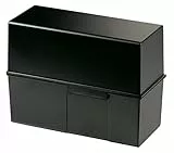 HAN Karteibox DIN A5 quer – innovatives, attraktives Design für 500 Karteikarten mit Stahlscharnier und Schnappverschluss, schwarz, 975-13, 1 STÜCK