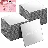 100 Stück Selbstklebend Spiegel Zum Kleben Mosaik, Mirror Acryl 5X5cm, Klebespiegel Quadratische, Flexibler Rahmenloser Mirrors für DIY Schlafzimmer Badezimmer Wanddekorationn Schrank