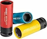 HAZET Steckschlüssel-Satz 903SPC/3 I 12,5 mm Vierkantantrieb (1/2 Zoll), 17-21 mm Schlüsselweite, mit Kunststoffhülse I materialschonende Radmontage bei Reifen mit Alu-Felgen