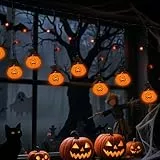 Bseical Halloween Lichterkette, 3D Kürbis Lichterkette, 2.6 Meters 10 LED Batterie Kürbis Deko String Lichter, Orange Pumpkin Lichter, für Allerheiligen, Außen & Innen, Halloween Dekoration