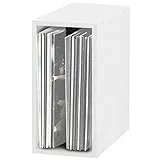 Glorious Record Box white 55 - bis zu 55 Platten im 12' Format, problemlos stapelbar, optisch abgestimmt, Lieferung ohne Dekoration, weiß